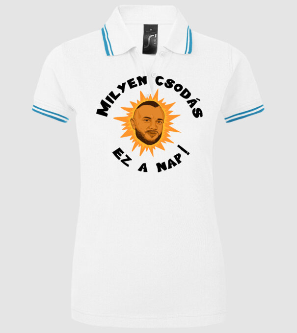  minta fehér pólón
